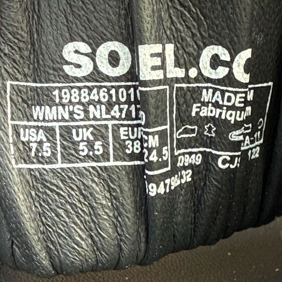 Sorel Women's Roaming Two Strap Slides Black Size 7.5 Leather Sandals - Picture 13 of 16